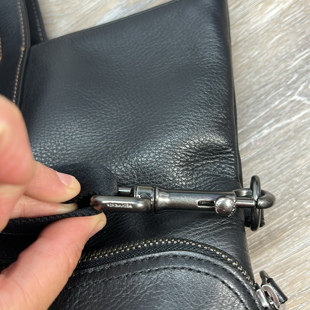 Coach Black Leather Tote Bag - Picture 11 of 16